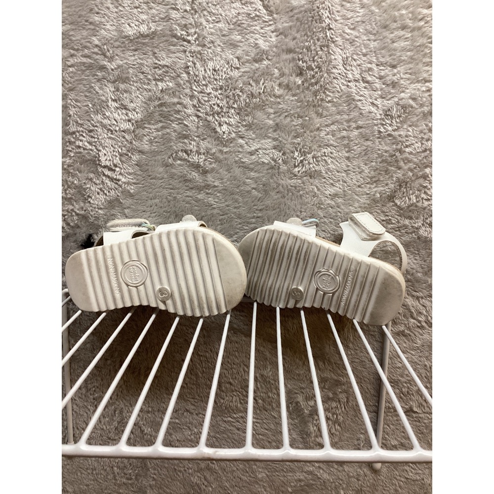 Wonder Nation White Buckle Strap Sandals Kids Size 10 Toddler Summer Shoes - Picture 3 of 6